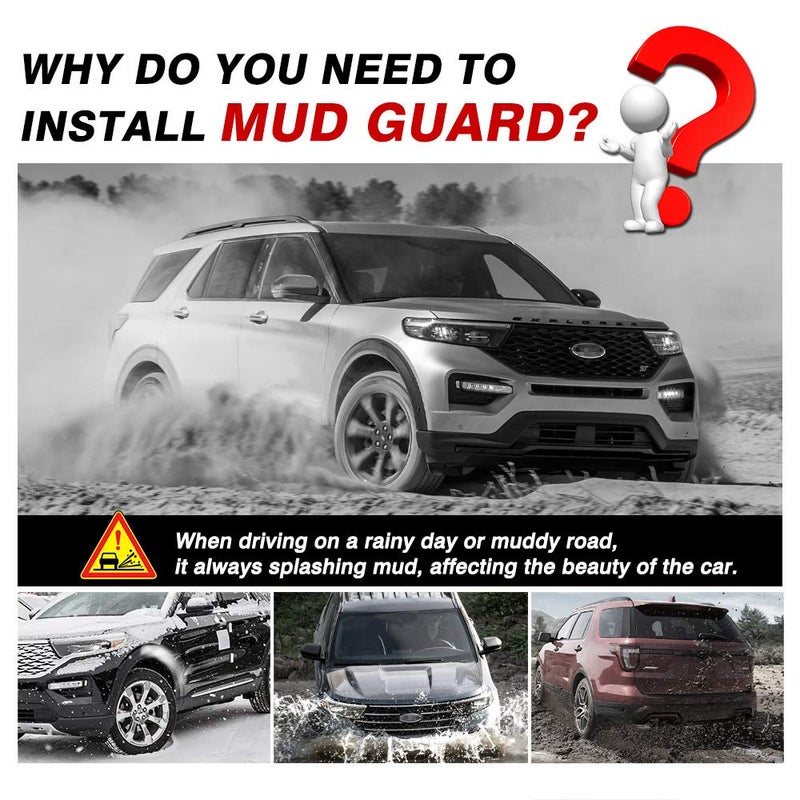 Autorder Mud Flpas Splash Guards for Ford Explorer 2020 2021 2022 2023 2024 2025 Accessories Mudflap Fender Flares Front and Rear Mud Guard Set 4PCS - Image 2